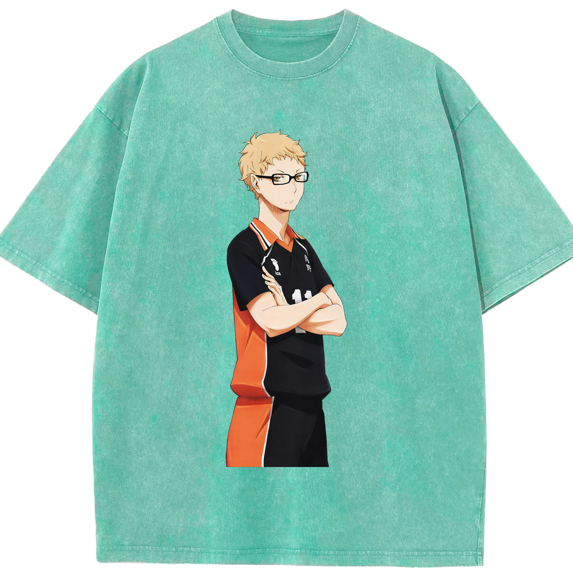 （画像用） ハイキュー!! Haikyu!! 綿100% ヴィンテージ風 半袖Tシャツ（フロントプリント）